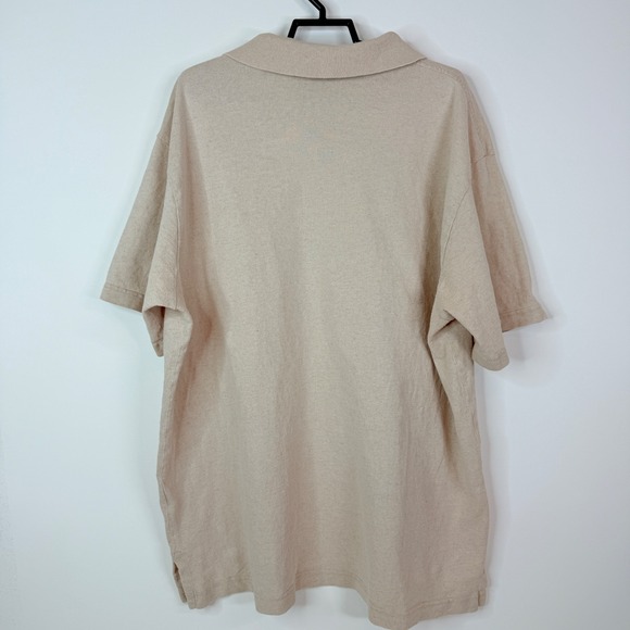 Polo Ralph Lauren Polo Shirt Mens XL Linen Blend Pony Tan - Picture 2 of 10